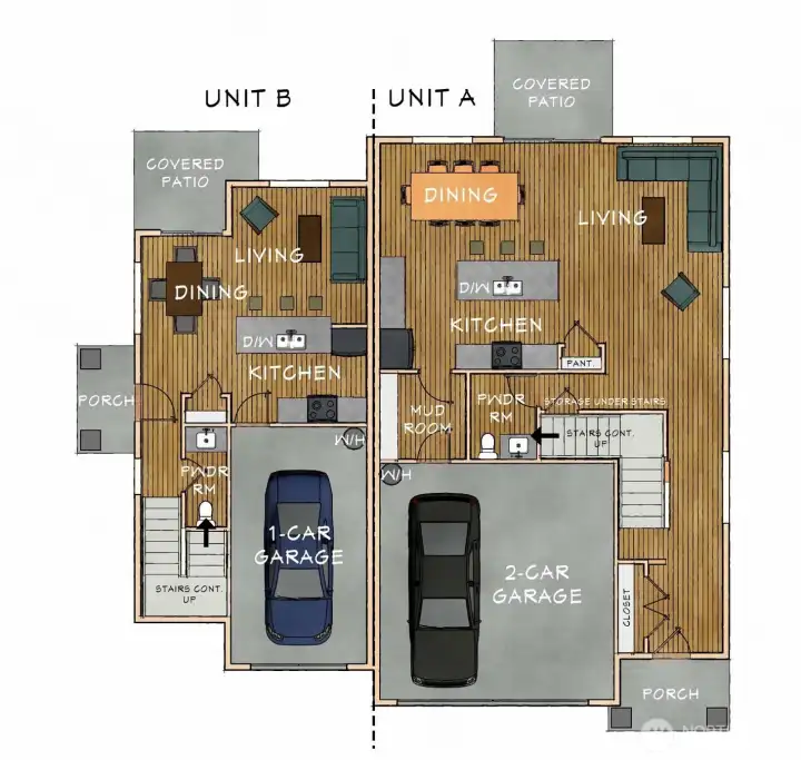 Floorplans are mirrored from this unit.