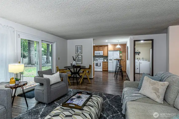 From family room looking into the kitchen and laundry room