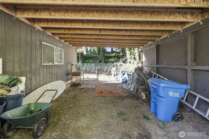 Carport attached to garage