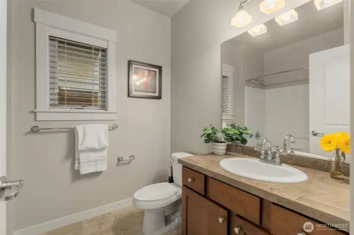 Lower level full bath.