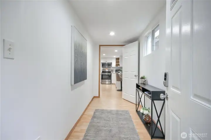 Entrance to lower level ADU (not a basement)