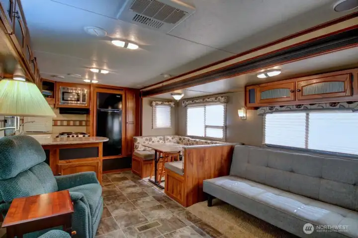 Living area that has a built in vacuum