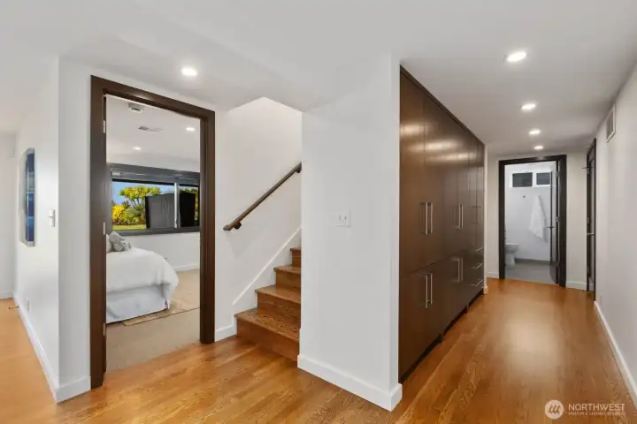 Downstairs - full wall of built-in bonus storage