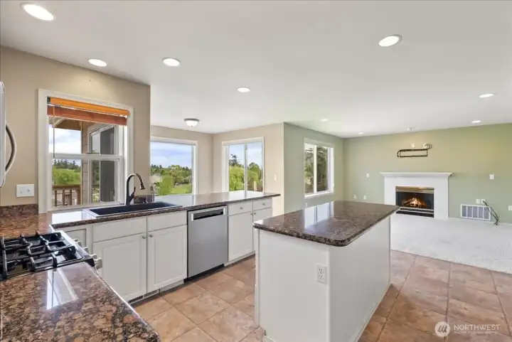 Kitchen looking towards the family room.