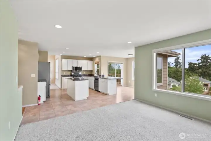 From the family room looking towards the kitchen.