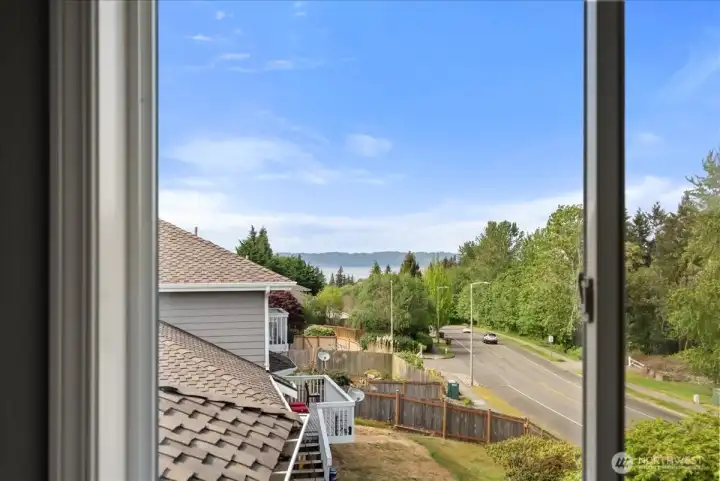 Puget Sound views from primary bedroom and all of the back decking.