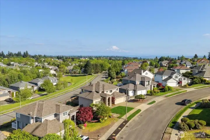 Mt. Rainier views from the house and from the neighborhood.