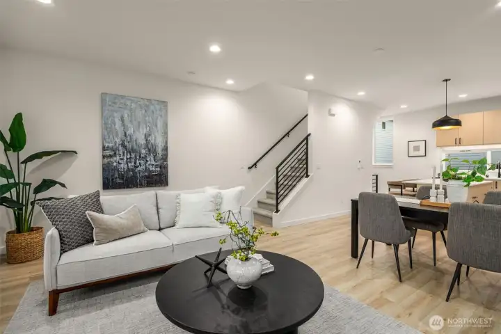 Dedicated dining area off the living space, ideal for hosting dinner parties and family meals. (photos are of model home, similar finishes & quality)