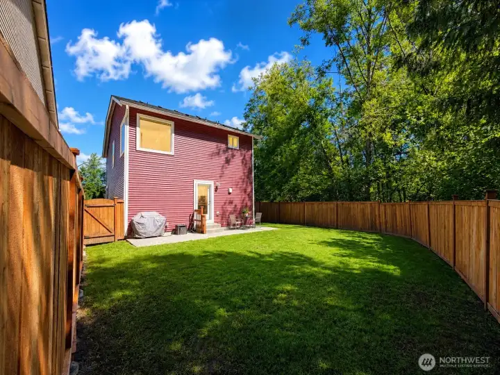 Large, private back yard. One of the larger lots in the sub-division.