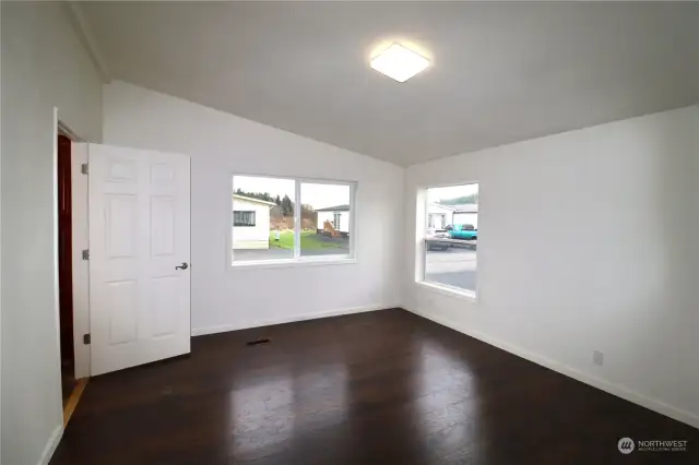 Large primary bedroom with walk in closet