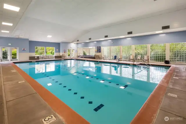 Full-sized, heated indoor pool