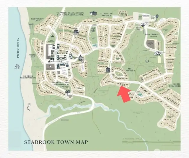 Conveniently located between the indoor and outdoor pools. The  re is easy beach access on the Elk Creek Trail (AKA Gnome Trail) and a 5 min walk to downtown restaurants, shopping, & activities!
