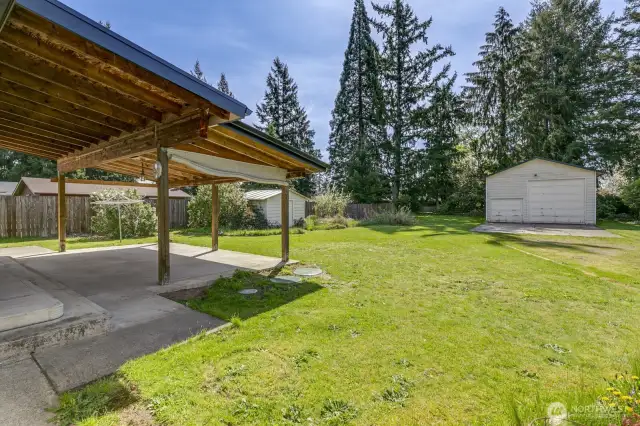 Entertainment sized covered rear patio.