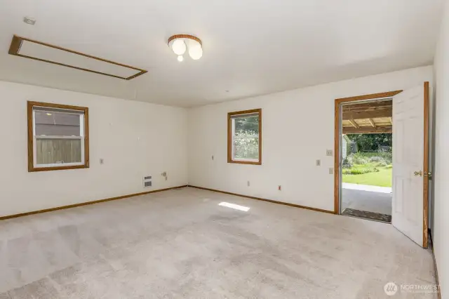 The bonus room is huge and located away from the bedrooms.