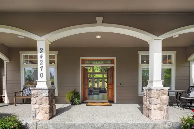 This large covered porch offers the perfect viewpoint to watch the sun set