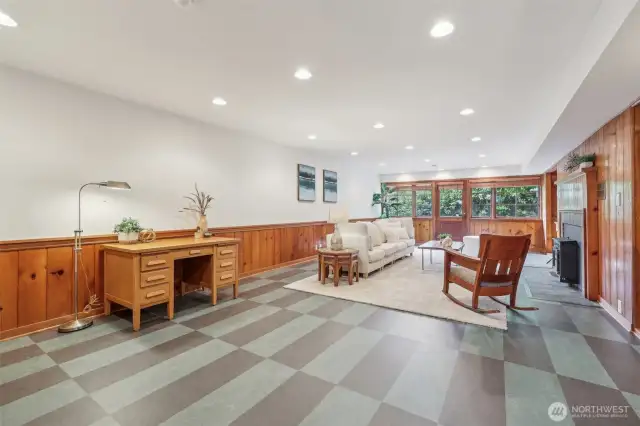 Family room with level walk-out