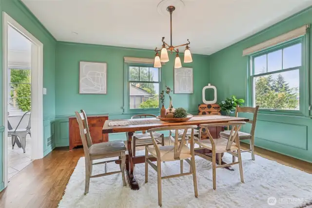 dining room with easterly views