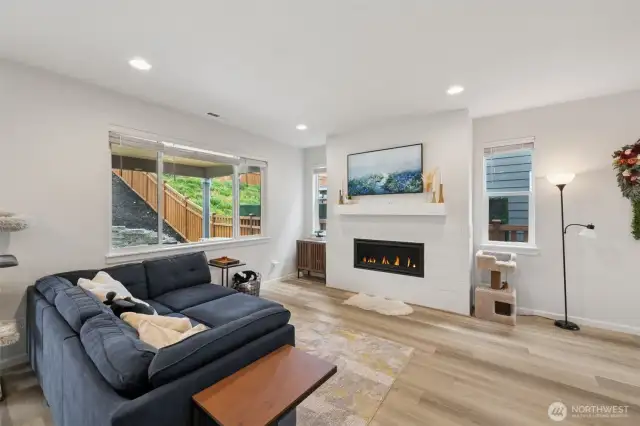 Gas fireplace in great room