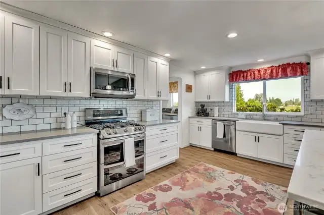 Gourmet kitchen with views from the sink