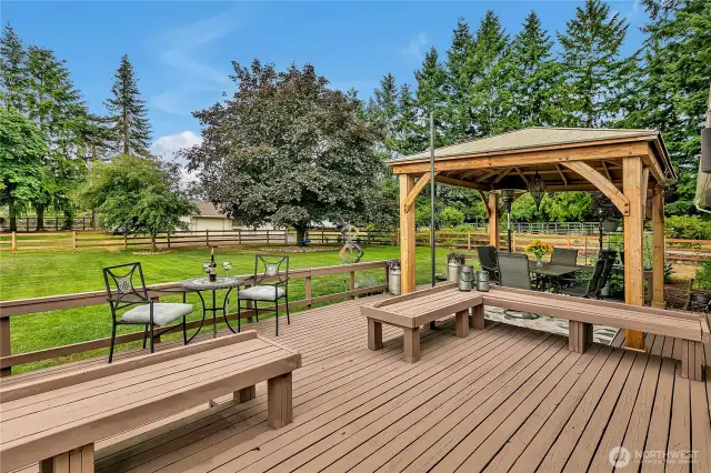 Large deck with Gazebo and plenty of room for guests.