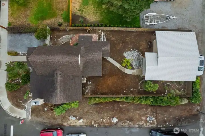 Looking down on the entire property