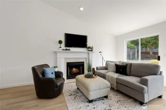 Family room with gas fireplace