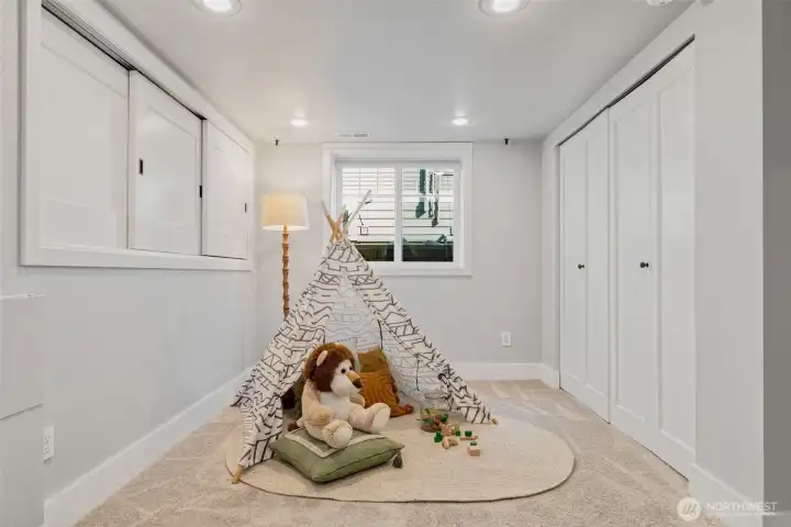 Basement area finished to be converted into bedroom.