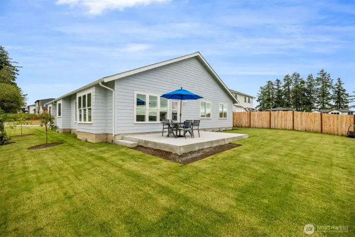 Another view of the fully fenced and spacious rear yard.