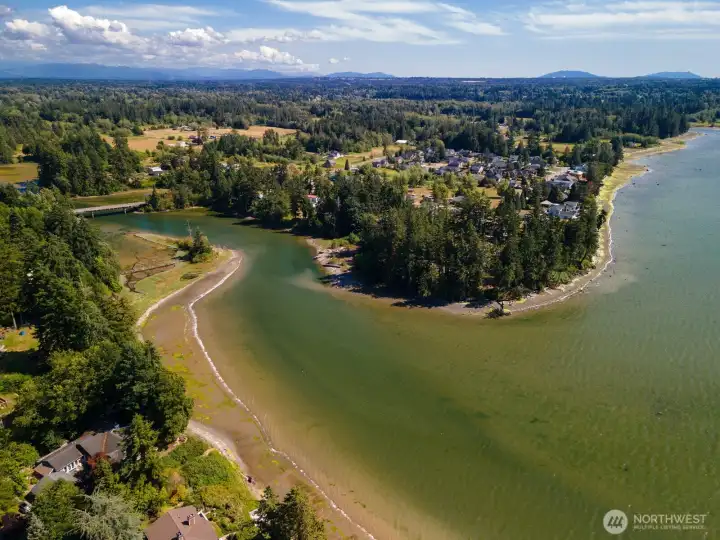 This aerial shows the development and the shoreline.