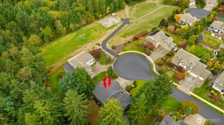 Ideal location at the end of a cul-de-sac near the basketball and pickleball courts.  As well as a couple of picnic tables.