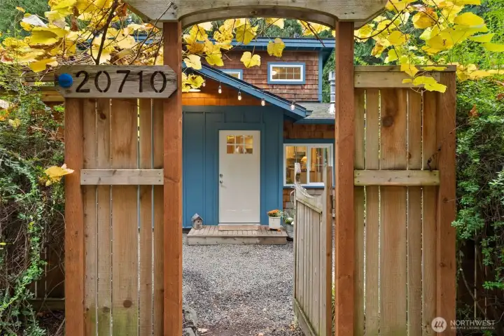Gated entry to main home front door and property.