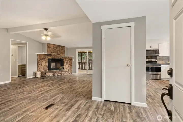 Great room, dining and office area!