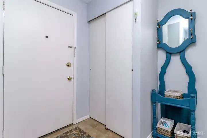 Front entryway with closet