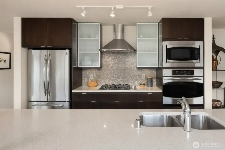Stainless steel appliances. Stainless steel appliances.