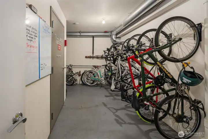 Bike room. Bike room.