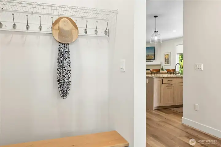 Drop zone, just off the garage entry with coat closet to letf