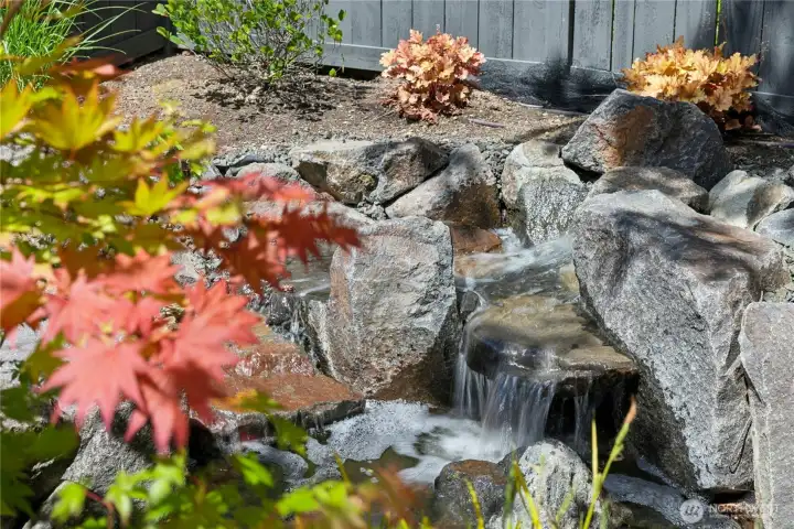 Unexpected in a newer construction home...this is a very nice waterfeature!