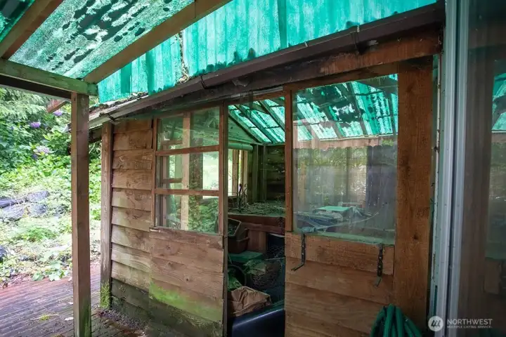 hot tub enclosure on back deck