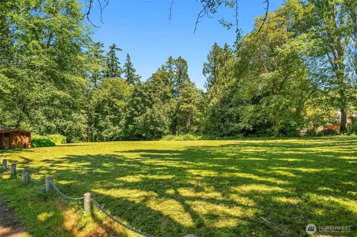 The community playing field is open to the neighborhood and a great spot for picnics and games.