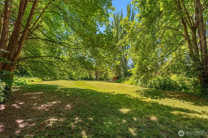 This field is just a few steps from the home.