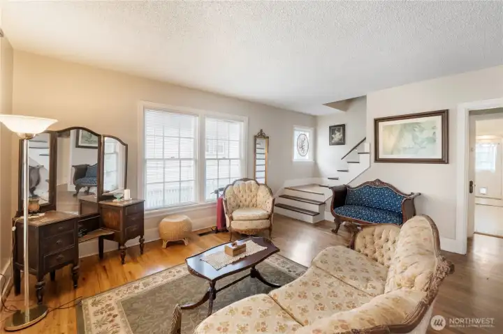 half of large living room with original character