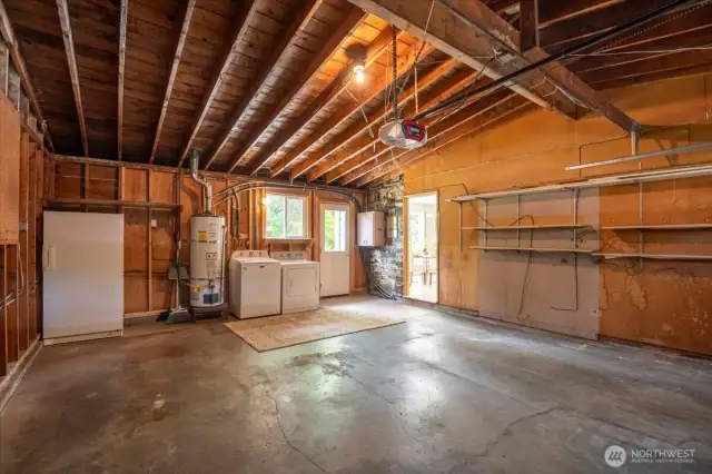 You can capture space from the garage and create a beautiful laundry room or move laundry upstairs and have room for a shop/workout room.