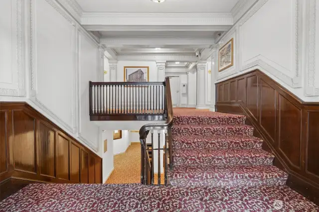 Vintage charm on your way up to the unit