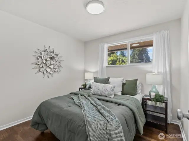The 3 bedrooms are all along the back of the house.