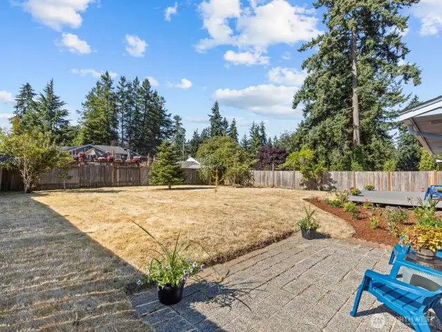 The massive backyard is perfect for entertaining.