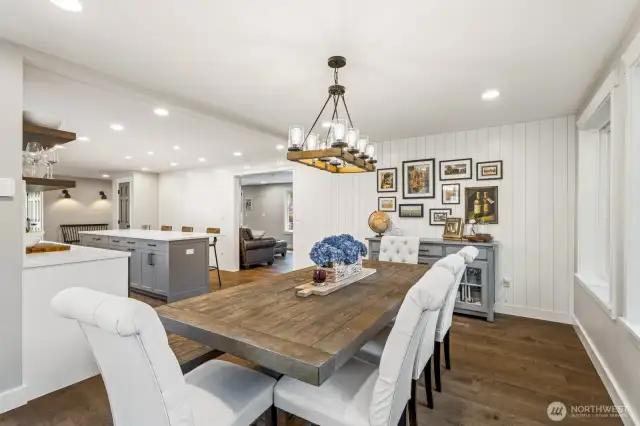 Fantastic easy flow from the kitchen to the dining and living areas.