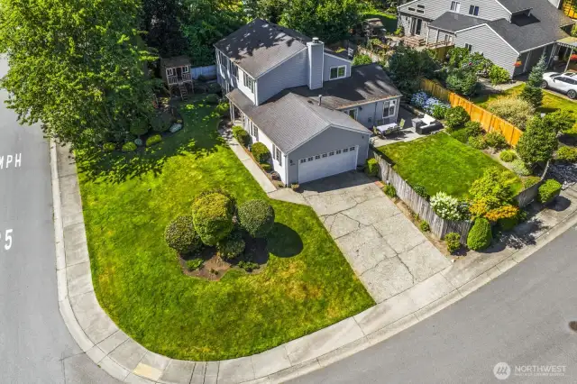 Aerial view of this space .23-acre lot.