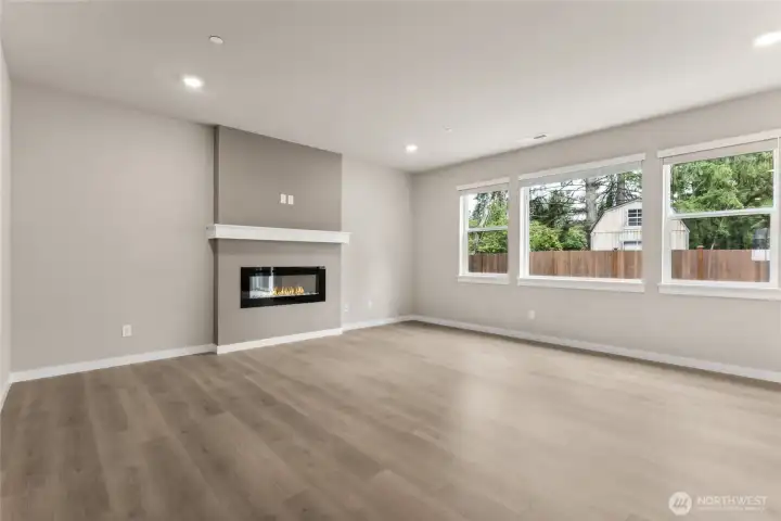 Plasma pre-wire above the fireplace for easy television install. Photos are for example only. Model home of the same plan and may reflect different colors and options.