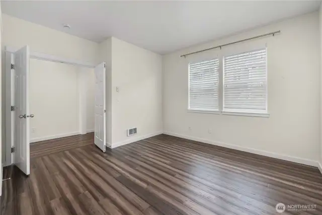 Main floor bedroom with walkin closet. Could be primary bedroom