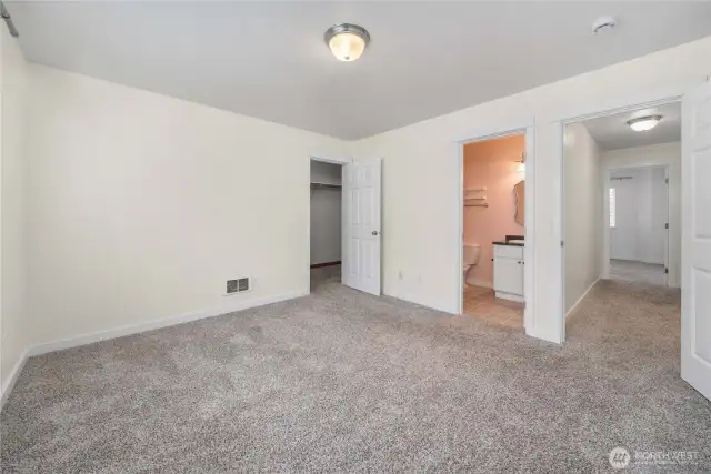 Upstairs bedroom with private bathroom and walkin closet